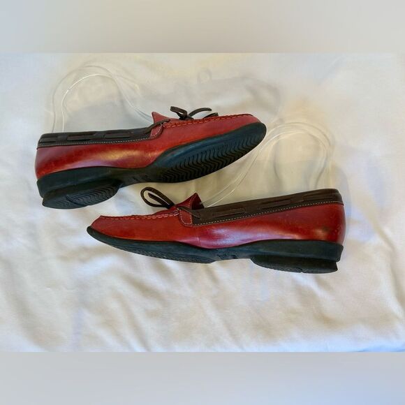 Munro American Women’s Loafers‎ Flats Shoes Red w Brown Edging Casual Size 7 - Picture 3 of 9